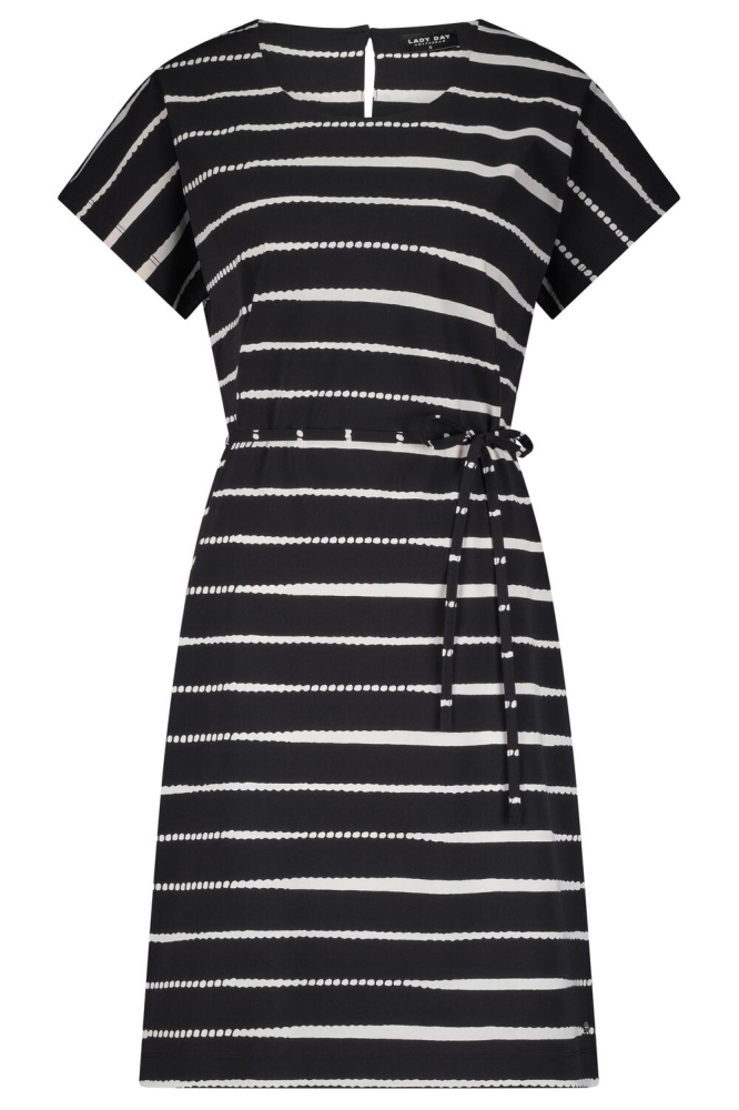 AMELIE DRESS L36 506 2527 PAINTED STRIPE BLACK